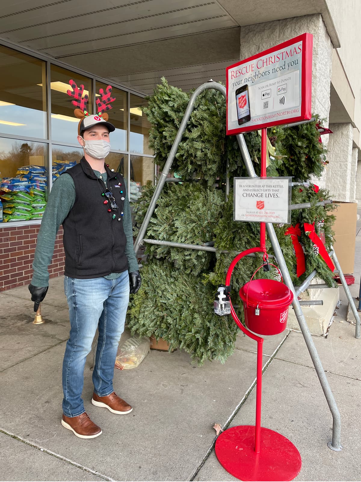 Ben Trudeau rings a Salvation Army bell.